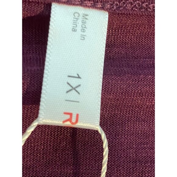 Rosegal Womens Purple Flutter Sleeve Tunic Top 1X Chain Detail Y2K Boho NEW NWT - Picture 3 of 12